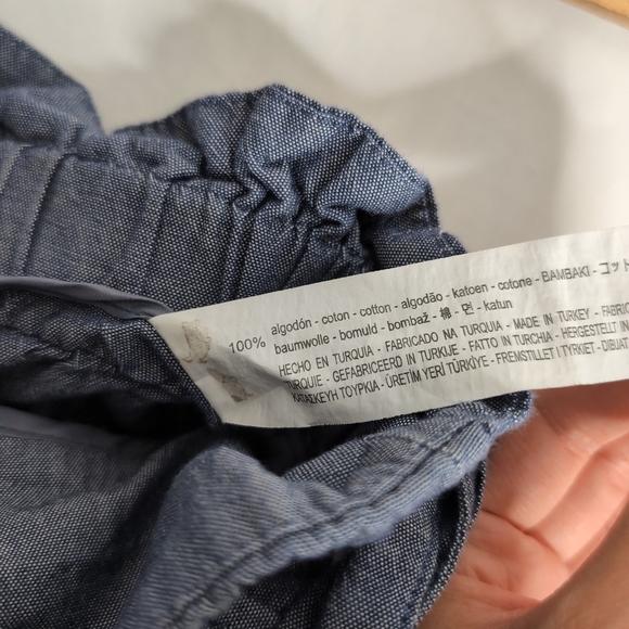 ZARA Chambray Blue Wrap Tie Skort with Pockets, Size M - Picture 9 of 9